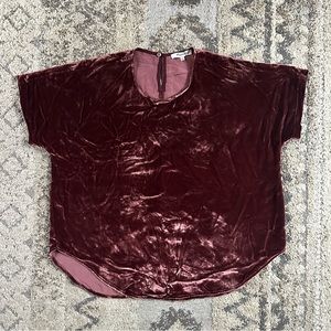 Madewell Oversized Velvet Silk Blend Crewneck Top Small